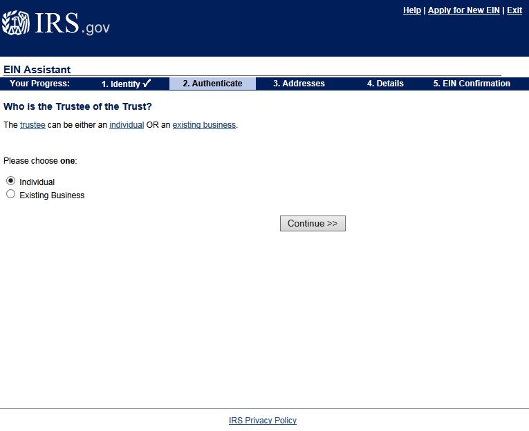 ein application page 6