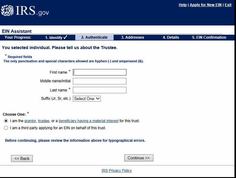 ein application page 7
